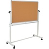 image:imageFlash Furniture HERCULES Series 625W x 6225H Reversible Mobile Cork Bulletin Board and White Board with Pen Tray53W x 59H