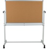image:imageFlash Furniture HERCULES Series 625W x 6225H Reversible Mobile Cork Bulletin Board and White Board with Pen Tray53W x 59H