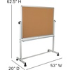 image:imageFlash Furniture HERCULES Series 625W x 6225H Reversible Mobile Cork Bulletin Board and White Board with Pen Tray53W x 625H