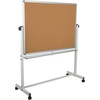 image:imageFlash Furniture HERCULES Series 625W x 6225H Reversible Mobile Cork Bulletin Board and White Board with Pen Tray53W x 625H