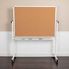 image:imageFlash Furniture HERCULES Series 625W x 6225H Reversible Mobile Cork Bulletin Board and White Board with Pen Tray53W x 625H