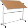 image:imageFlash Furniture HERCULES Series 625W x 6225H Reversible Mobile Cork Bulletin Board and White Board with Pen Tray63W x 648H