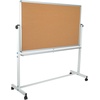 image:imageFlash Furniture HERCULES Series 625W x 6225H Reversible Mobile Cork Bulletin Board and White Board with Pen Tray63W x 648H