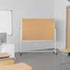 image:imageFlash Furniture HERCULES Series 625W x 6225H Reversible Mobile Cork Bulletin Board and White Board with Pen Tray63W x 648H