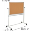 image:imageFlash Furniture HERCULES Series 625W x 6225H Reversible Mobile Cork Bulletin Board and White Board with Pen Tray64W x 548H