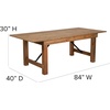 image:imageFlash Furniture HERCULES Series 7 x 40 Antique Rustic Folding Farm Table Set with 4 Cross Back Chairs and Cushions