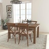 image:imageFlash Furniture HERCULES Series 7 x 40 Antique Rustic Folding Farm Table Set with 4 Cross Back Chairs and Cushions