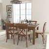 image:imageFlash Furniture HERCULES Series 7 x 40 Antique Rustic Folding Farm Table Set with 6 Cross Back Chairs and Cushions