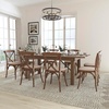 image:imageFlash Furniture HERCULES Series 7 x 40 Antique Rustic Folding Farm Table Set with 8 Cross Back Chairs and Cushions