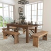 image:imageFlash Furniture HERCULES Series 7 x 40 Antique Rustic Folding Farm Table and Four Bench SetAntique Rustic