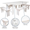 image:imageFlash Furniture HERCULES Series 7 x 40 Antique Rustic Folding Farm Table and Four Bench SetAntique Rustic White