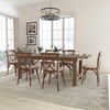 image:imageFlash Furniture HERCULES Series 8 x 40 Antique Rustic Folding Farm Table Set with 6 Cross Back Chairs and Cushions