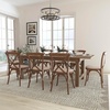 image:imageFlash Furniture HERCULES Series 8 x 40 Antique Rustic Folding Farm Table Set with 8 Cross Back Chairs and Cushions