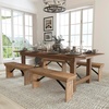image:imageFlash Furniture HERCULES Series 8 x 40 Antique Rustic Folding Farm Table and Four 4025L Bench SetAntique Rustic