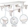 image:imageFlash Furniture HERCULES Series 8 x 40 Antique Rustic Folding Farm Table and Four 4025L Bench SetAntique Rustic White