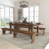 image:imageFlash Furniture HERCULES Series 8 x 40 Antique Rustic Folding Farm Table and Two Bench SetAntique Rustic