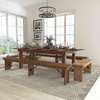 image:imageFlash Furniture HERCULES Series 8 x 40 Antique Rustic White Folding Farm Table and Four Bench SetAntique Rustic