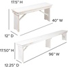 image:imageFlash Furniture HERCULES Series 8 x 40 Antique Rustic White Folding Farm Table and Four Bench SetAntique Rustic White