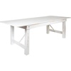 image:imageFlash Furniture HERCULES Series 8 x 40 Antique Rustic White Folding Farm Table and Six Bench Set