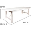 image:imageFlash Furniture HERCULES Series 9 x 40 Antique Rustic Folding Farm Table and Two Bench SetAntique Rustic White