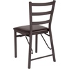 image:imageFlash Furniture HERCULES Series Brown Folding Ladder Back Metal Chair with Brown Vinyl Seat1 Pack