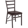 image:imageFlash Furniture HERCULES Series Brown Folding Ladder Back Metal Chair with Brown Vinyl SeatSet of 2