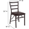 image:imageFlash Furniture HERCULES Series Brown Folding Ladder Back Metal Chair with Brown Vinyl SeatSet of 2
