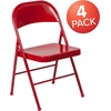 image:imageFlash Furniture HERCULES Series Double Braced Black Metal Folding ChairRed