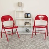 image:imageFlash Furniture HERCULES Series Double Braced Black Metal Folding ChairRed