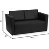 image:imageFlash Furniture HERCULES Trinity Series Contemporary Black LeatherSoft Loveseat with Stainless Steel BaseContemporary