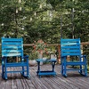 image:imageFlash Furniture Halifax Outdoor Folding Side Table Portable AllWeather HDPE Adirondack Side Table BlueBlue