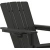 image:imageFlash Furniture Halifax Poly Resin Adirondack Chair with Cup Holder and Pull Out Ottoman AllWeather Poly Resin IndoorOutdoor Lounge Chair Set of 2 BlueBlack