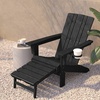 image:imageFlash Furniture Halifax Poly Resin Adirondack Chair with Cup Holder and Pull Out Ottoman AllWeather Poly Resin IndoorOutdoor Lounge Chair Set of 2 BlueBlack