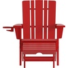 image:imageFlash Furniture Halifax Poly Resin Adirondack Chair with Cup Holder and Pull Out Ottoman AllWeather Poly Resin IndoorOutdoor Lounge Chair Set of 2 BlueRed