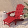 image:imageFlash Furniture Halifax Poly Resin Adirondack Chair with Cup Holder and Pull Out Ottoman AllWeather Poly Resin IndoorOutdoor Lounge Chair Set of 2 BlueRed