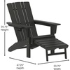 image:imageFlash Furniture Halifax Poly Resin Adirondack Chair with Cup Holder and Pull Out Ottoman AllWeather Poly Resin IndoorOutdoor Lounge Chair Set of 2 BlueBlack