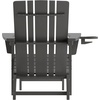 image:imageFlash Furniture Halifax Poly Resin Adirondack Chair with Cup Holder and Pull Out Ottoman AllWeather Poly Resin IndoorOutdoor Lounge Chair Set of 2 BlueGrey