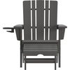 image:imageFlash Furniture Halifax Poly Resin Adirondack Chair with Cup Holder and Pull Out Ottoman AllWeather Poly Resin IndoorOutdoor Lounge Chair Set of 2 BlueGrey