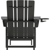 image:imageFlash Furniture Halifax Poly Resin Adirondack Chair with Cup Holder and Pull Out Ottoman AllWeather Poly Resin IndoorOutdoor Lounge Chair Set of 2 BlueBlack