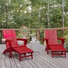 image:imageFlash Furniture Halifax Poly Resin Adirondack Chair with Cup Holder and Pull Out Ottoman AllWeather Poly Resin IndoorOutdoor Lounge Chair Set of 2 BlueRed