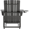 image:imageFlash Furniture Halifax Poly Resin Adirondack Chair with Cup Holder and Pull Out Ottoman AllWeather Poly Resin IndoorOutdoor Lounge Chair Set of 2 BlueGrey