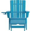 image:imageFlash Furniture Halifax Poly Resin Adirondack Chair with Cup Holder and Pull Out Ottoman AllWeather Poly Resin IndoorOutdoor Lounge Chair Set of 2 BlueBlue