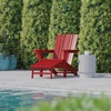 image:imageFlash Furniture Halifax Poly Resin Adirondack Chair with Cup Holder and Pull Out Ottoman AllWeather Poly Resin IndoorOutdoor Lounge Chair Set of 2 BlueRed