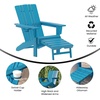 image:imageFlash Furniture Halifax Poly Resin Adirondack Chair with Cup Holder and Pull Out Ottoman AllWeather Poly Resin IndoorOutdoor Lounge Chair Set of 2 BlueBlue