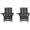 image:imageFlash Furniture Halifax Poly Resin Adirondack Chair with Cup Holder and Pull Out Ottoman AllWeather Poly Resin IndoorOutdoor Lounge Chair Set of 2 BlueBlack