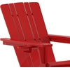 image:imageFlash Furniture Halifax Poly Resin Adirondack Chair with Cup Holder and Pull Out Ottoman AllWeather Poly Resin IndoorOutdoor Lounge Chair Set of 2 BlueRed