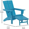 image:imageFlash Furniture Halifax Poly Resin Adirondack Chair with Cup Holder and Pull Out Ottoman AllWeather Poly Resin IndoorOutdoor Lounge Chair Set of 2 BlueBlue