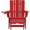 image:imageFlash Furniture Halifax Poly Resin Adirondack Chair with Cup Holder and Pull Out Ottoman AllWeather Poly Resin IndoorOutdoor Lounge Chair Set of 2 BlueRed