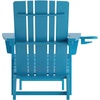 image:imageFlash Furniture Halifax Poly Resin Adirondack Chair with Cup Holder and Pull Out Ottoman AllWeather Poly Resin IndoorOutdoor Lounge Chair Set of 2 BlueBlue