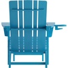 image:imageFlash Furniture Halifax Poly Resin Adirondack Chair with Cup Holder and Pull Out Ottoman AllWeather Poly Resin IndoorOutdoor Lounge Chair Set of 2 BlueBlue